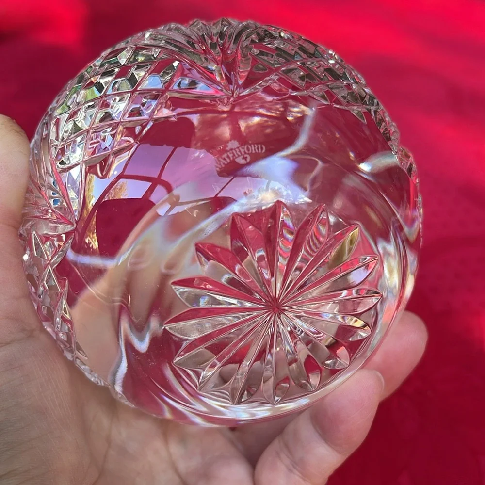 Waterford Crystal Cut Glass Bowl candle holder signed